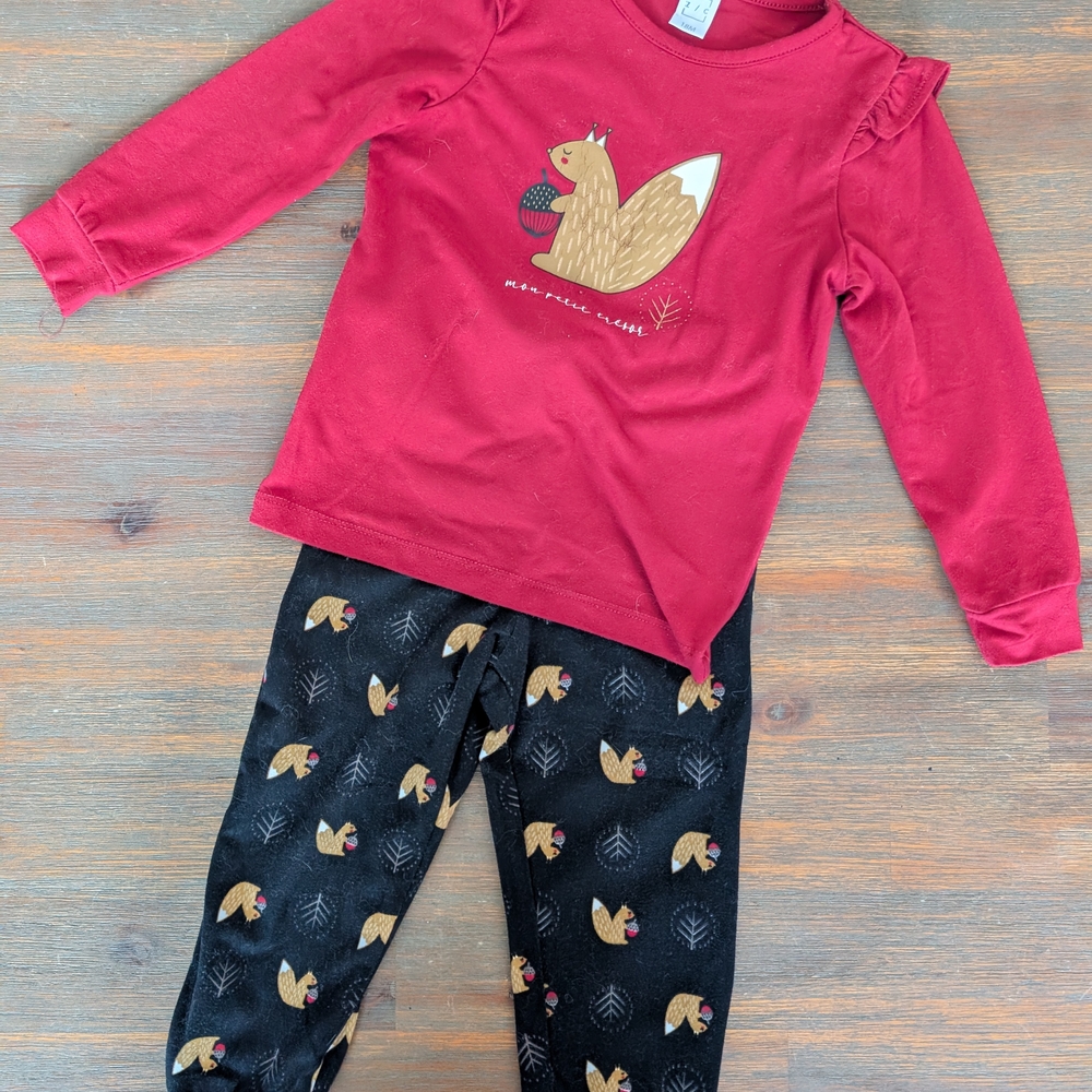 Charming Red and Black Kids Pajama Set